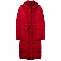 Sara Lanzi Casaco matelassê com amarração na cintura - Vermelho