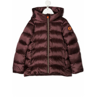 Save The Duck Kids hooded puffer coat - Marrom