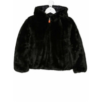 Save The Duck Kids reversible faux fur padded coat - Preto