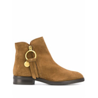See by Chloé Ankle boot Louise com logo - Marrom