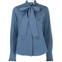 See by Chloé Blusa com amarração no gola - Azul
