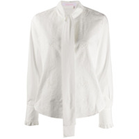 See by Chloé Blusa com laço na gola e bordado inglês - Branco