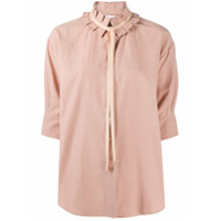 See by Chloé Camisa com colarinho drapeado - Marrom