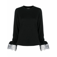 See by Chloé Camiseta com acabamento de mesh - Preto