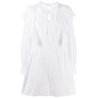 See by Chloé Vestido mangas longas com amarração na gola - Branco