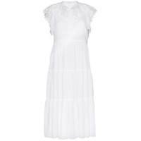See by Chloé Vestido midi de algodão com amarração - Branco