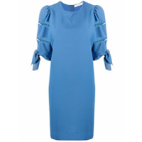 See by Chloé Vestido reto com amarração no punho - Azul