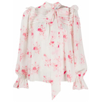 Self-Portrait Blusa de chiffon com estampa floral - Branco