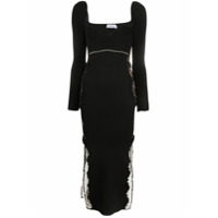 Self-Portrait Vestido de tricô canelado - Preto