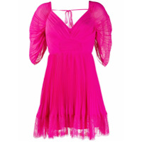 Self-Portrait Vestido mini com acabamento de renda e pregas - Rosa