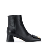 Sergio Rossi Ankle boot com placa de logo - Preto