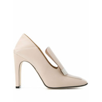 Sergio Rossi Sapato de couro com logo - Neutro