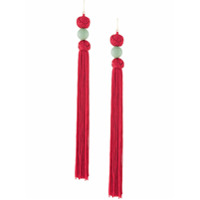 Shanghai Tang Brinco único com tassel - Vermelho