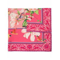 Shanghai Tang Lenço de seda com estampa - Rosa