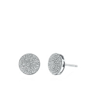 SHAY 18kt white gold round pave diamond stud earrings - Prateado