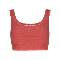 She Made Me Indra crocheted cotton crop top - Rosa