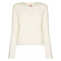 Shrimps Cardigan Clara com colarinho - Branco