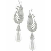Shrimps rhinestone-embellished clip earrings - Prateado