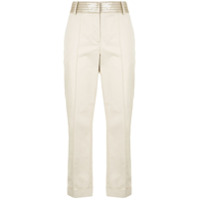 Silvia Tcherassi Calça reta Capaccio com acabamento metálico - Branco