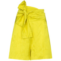 Silvia Tcherassi Short floral com amarração na cintura - Amarelo