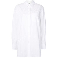 Simone Rocha Camisa de algodão com bordado floral - Branco