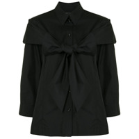 Simone Rocha Camisa oversized com acabamento engomado - Preto