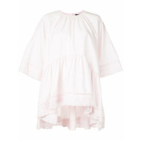 Simone Rocha Camisa oversized de algodão com acabamento de renda - Rosa