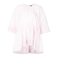 Simone Rocha Camisa oversized de algodão com acabamento de renda - Rosa