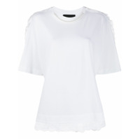 Simone Rocha Camiseta com bordado inglês e aplicação de esferas peroladas - Branco