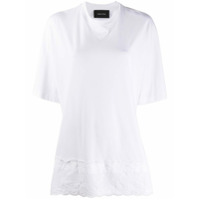 Simone Rocha Camiseta com detalhe de bordado inglês - Branco