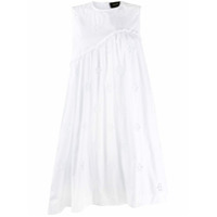 Simone Rocha floral embroidery asymmetric dress - Branco