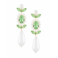 Simone Rocha Par de brincos com cristais - Verde