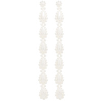 Simone Rocha pearl drop long earrings - Branco