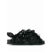 Simone Rocha Sandália com textura e detalhe de contas - Preto