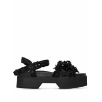 Simone Rocha Sandália flatform de couro - Preto