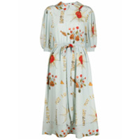 Simone Rocha Vestido com cinto e padronagem gráfica - Azul