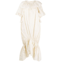 Simone Rocha Vestido com tachas e acabamento de babados - Neutro