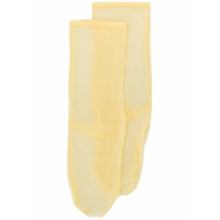 Simone Wild Par de meias transparentes com mesh - Amarelo