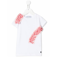 Simonetta Camiseta com aplicação de babados - Branco