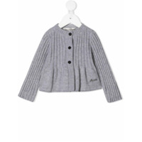 Simonetta Cardigan de tricô canelado - Cinza