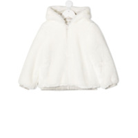 Simonetta Casaco de capuz com zíper - Branco