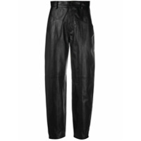 Simonetta Ravizza Calça cintura alta de couro - Preto