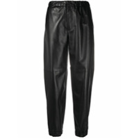 Simonetta Ravizza Calça cintura alta de couro - Preto