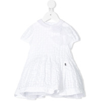 Simonetta Vestido texturizado com acabamento de laço - Branco