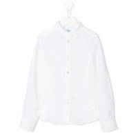 Siola Camisa de linho com botões na gola - Branco