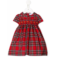 Siola Vestido com estampa de xadrez tartan e gola peter pan - Vermelho