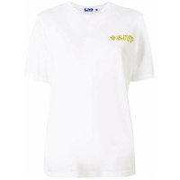 SJYP Camiseta com estampa de logo de chama - Branco