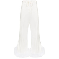 Sleeper Calça Boudoir com plumas na barra - Branco