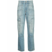 Slvrlake Calça jeans com cintura alta com recortes - Azul