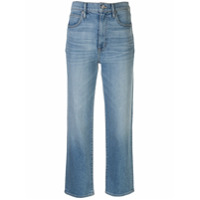 Slvrlake Calça jeans London cropped cintura alta - Azul